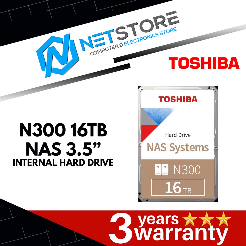 Toshiba N300 16TB NAS 3.5-Inch Internal Hard Drive 