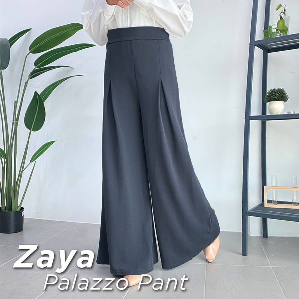 Seluar Palazo Palazzo Pant 2023 Wide Leg Pants Seluar Muslimah Stretchable Perempuan Murah Labuh