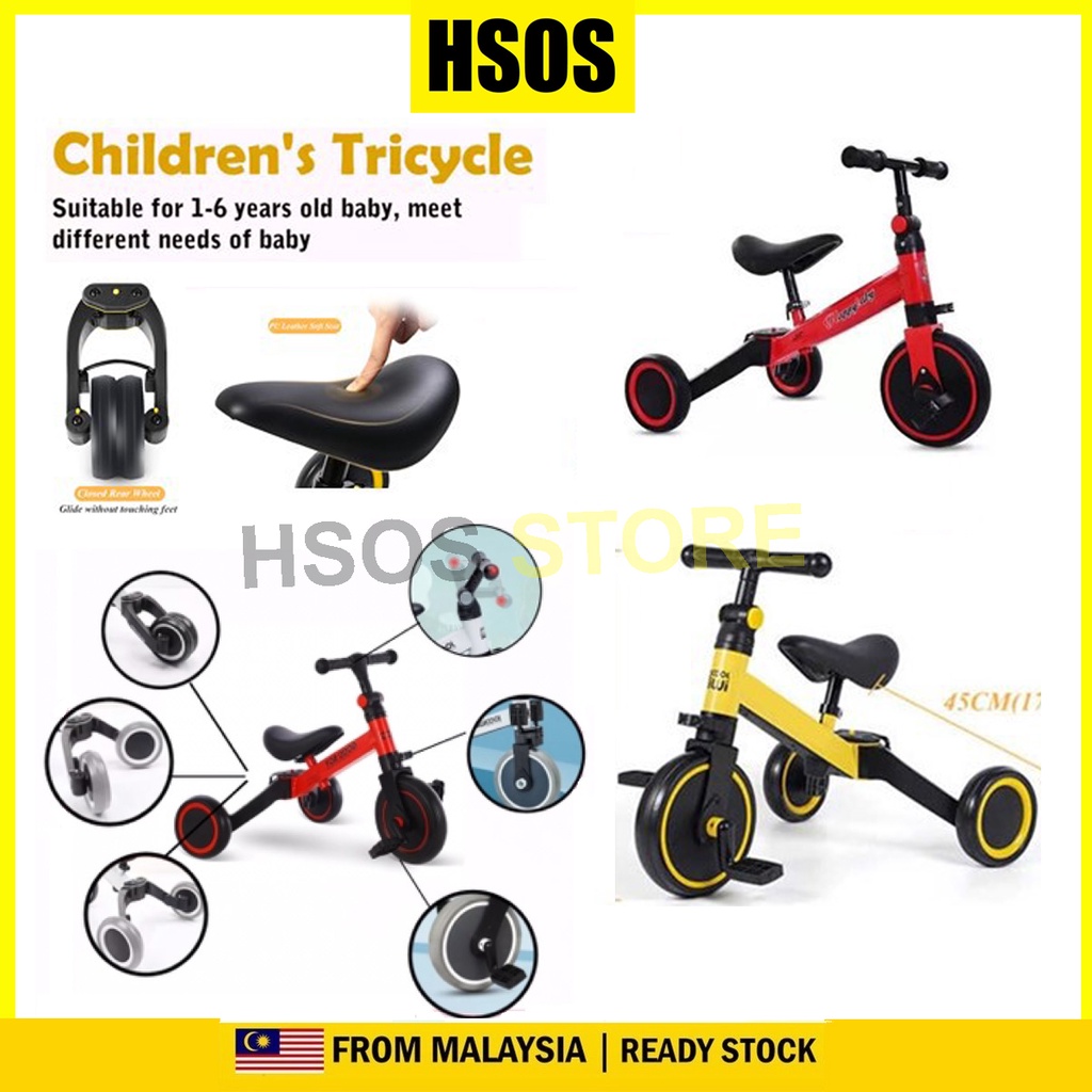 Children's Multifunction Tricycle (3 Wheels) 3in1 Children Scooter