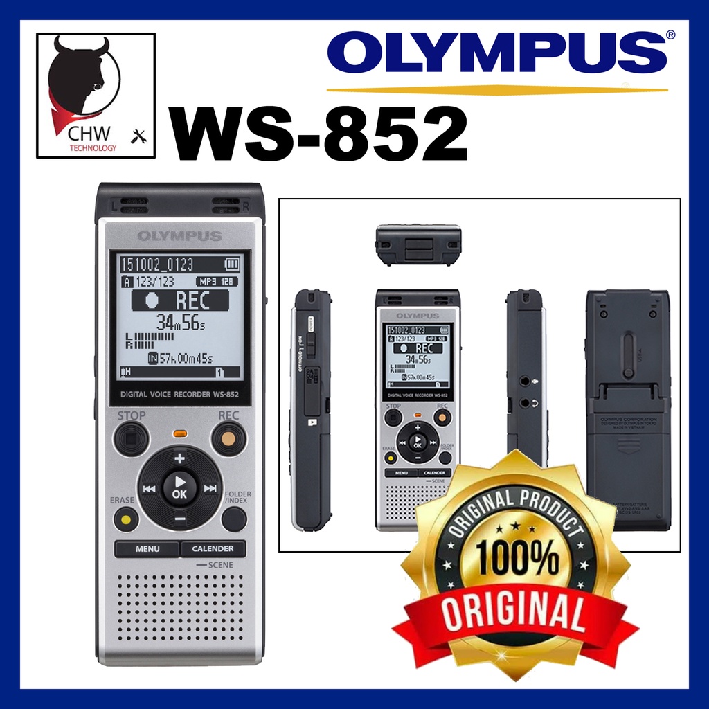 Olympus WS852 Digital Voice Recorder (Silver) Shopee Malaysia