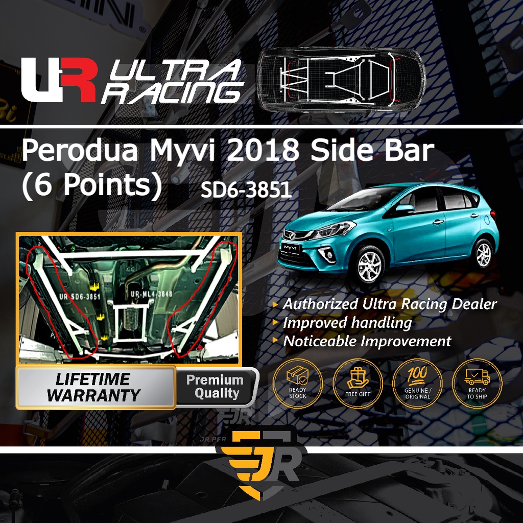 Ultra Racing Safety Bar New Myvi Baru 2018 Gen3 M800 Side Lower Bar 6 ...