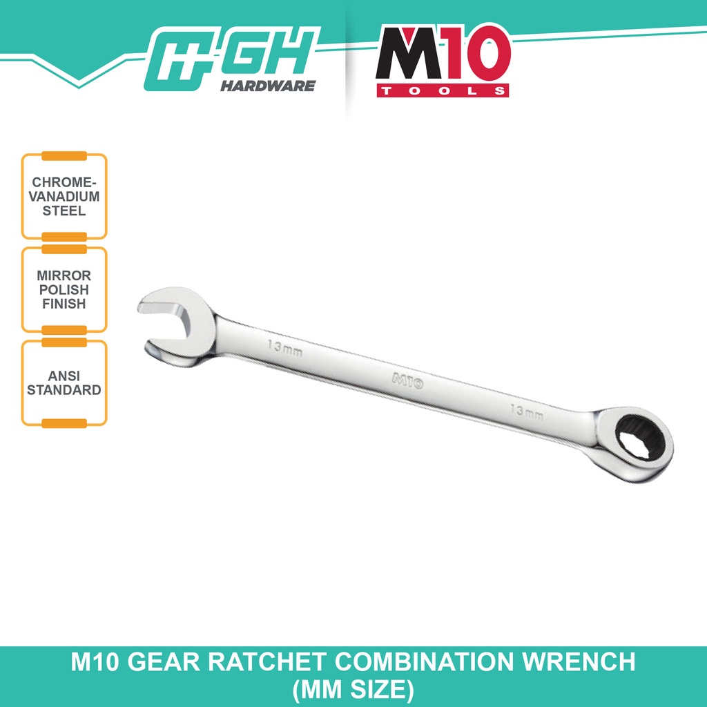 [ GH HARDWARE ] M10 Gear Ratchet Combination Wrench - 6 / 7 / 8 / 9 /10 ...