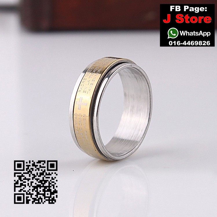 Cross scripture golden ring | Shopee Malaysia