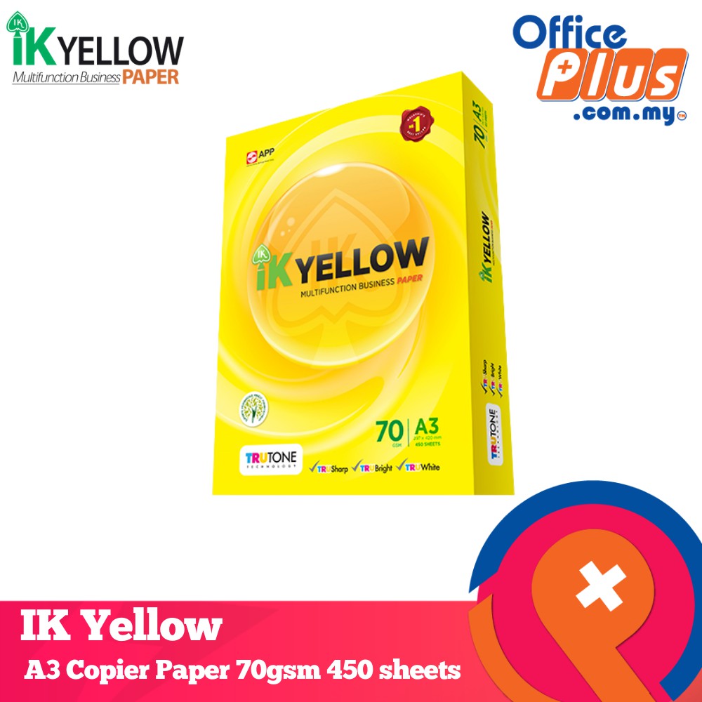 IK Yellow A3 Copier Paper 70gsm - 450 sheets