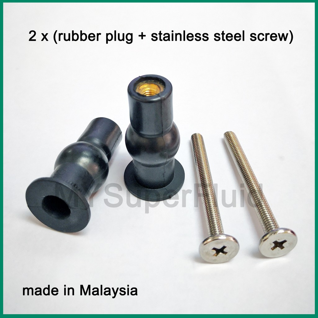 Toilet Seat TOP FIX Seat Hinge Hole Fixings Rubber Expansion Bolt