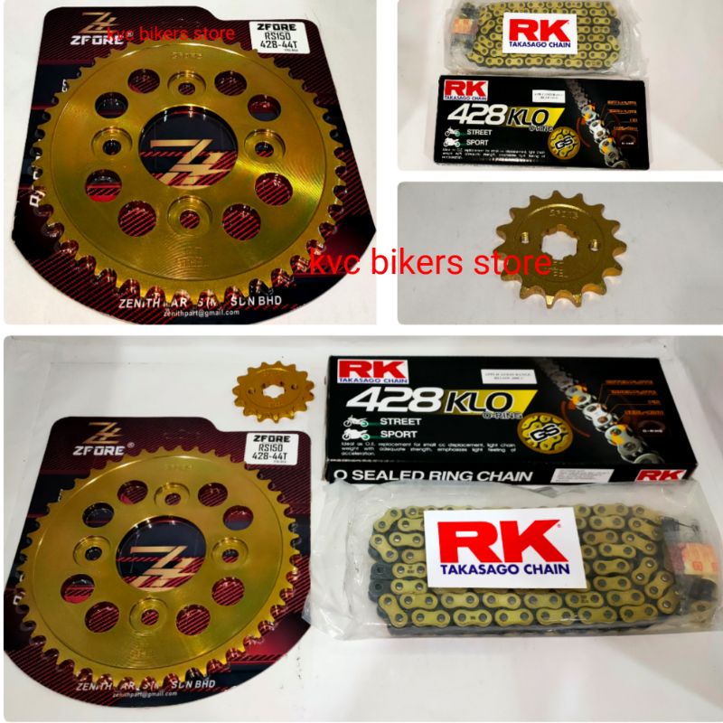 RK 428KLO ORING GOLD CHAIN + SPROCKET HONDA RS150,RSX150,CBR150 OLD