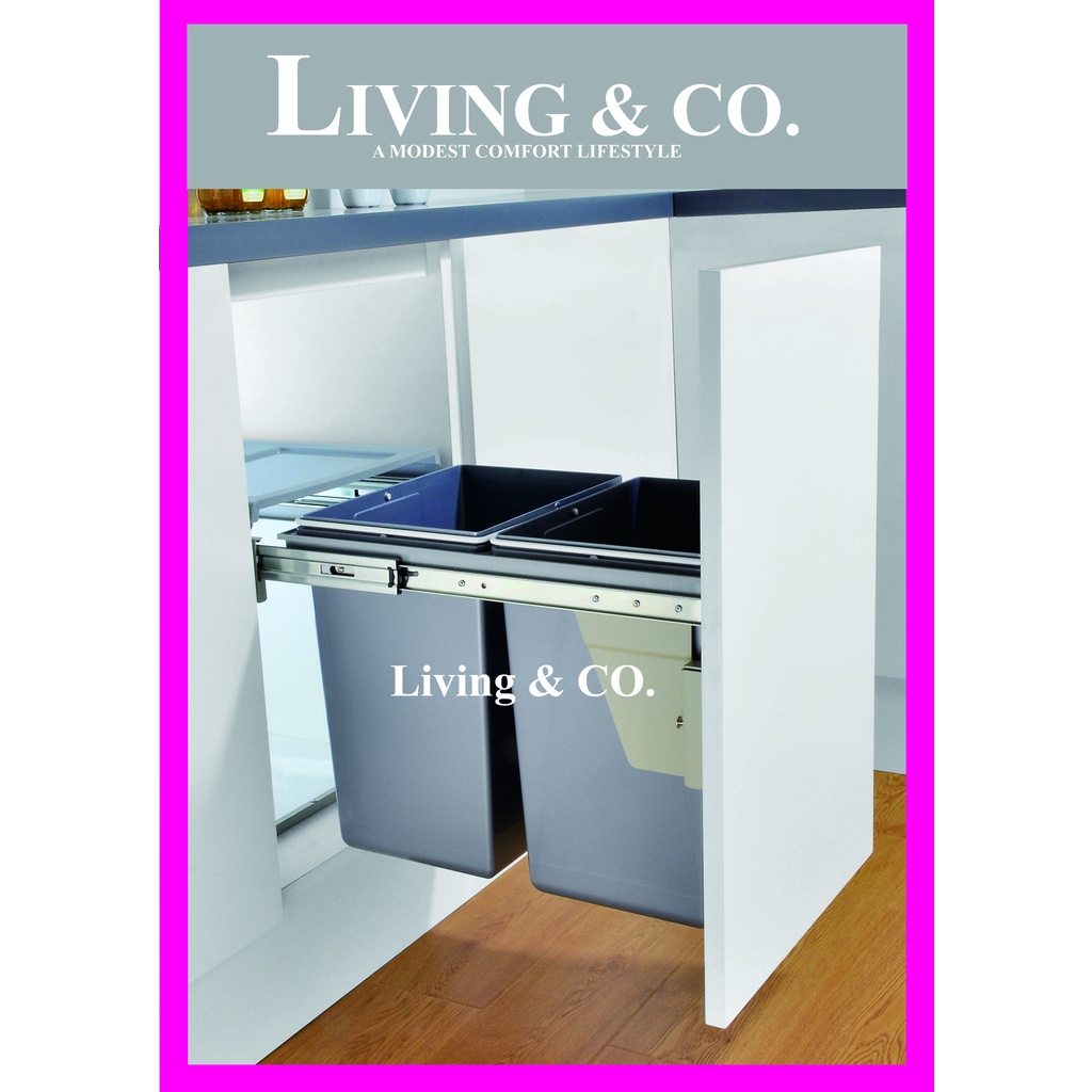 Kabinet Almari Tarik Rail Rak Dapur Tong Sampah/ Kitchen Rail Track ...