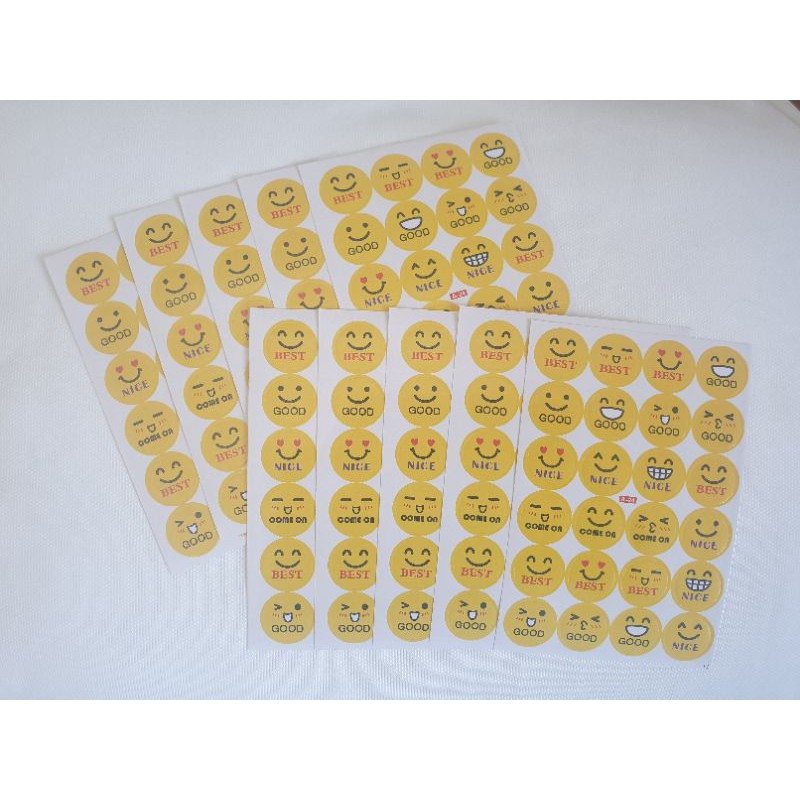 10 sheets of cute smiley emoji phrases stickers | Shopee Malaysia