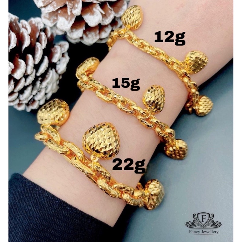 💎💎Fancy Jewellery💎💎 Emas 916 Rantai Tangan Sauh Gantung Love Emas 916 ...