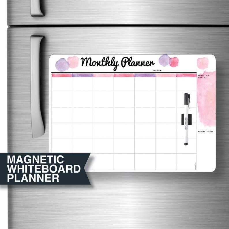 Fridge Planner Whiteboard Monthly Planner Message