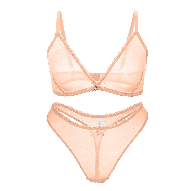 Dropshipping Varsbaby Sexy Summer See Through Lingerie Set Ultra Thin Deep V Bra Set Underwear