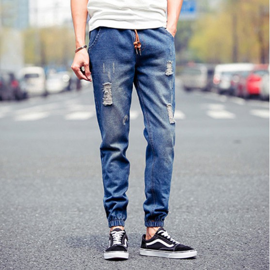 Ripped jean joggers on sale mens