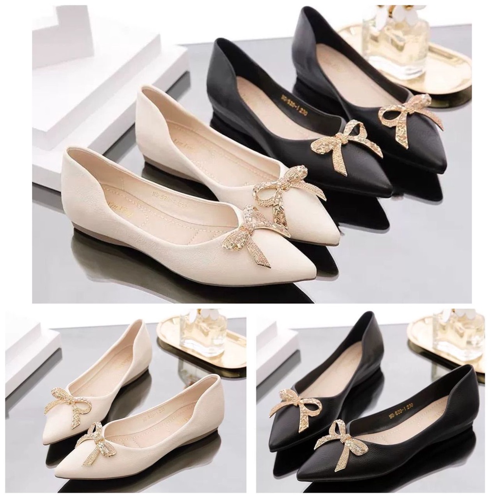 Women Ribbon New Style Spring Shallow Pointed Toe Flat Shoes SF FPW16 O Shopee Malaysia