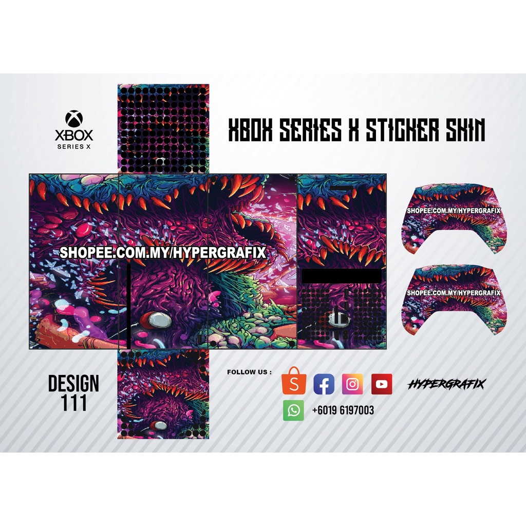 XBOX SERIES X STICKER SKIN COLOUR DESIGN 111 | Shopee Malaysia