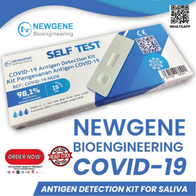 NewGene Saliva/2in1 Saliva&amp;Nasal Covid Test Kit with QR link to MySejahtera 100% Original MDA Approved 25pcs/Box