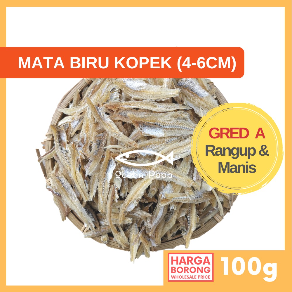 Ocean Papa Ikan Bilis Mata Biru Kopek Gred 5A/A Rangup (100g) / Halal ...