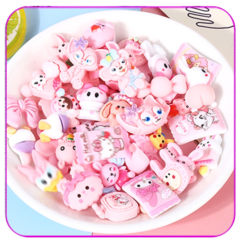 20pcs/set Sweet Cute Style Cartoon Resin Flatback for Hairpin Phone ...