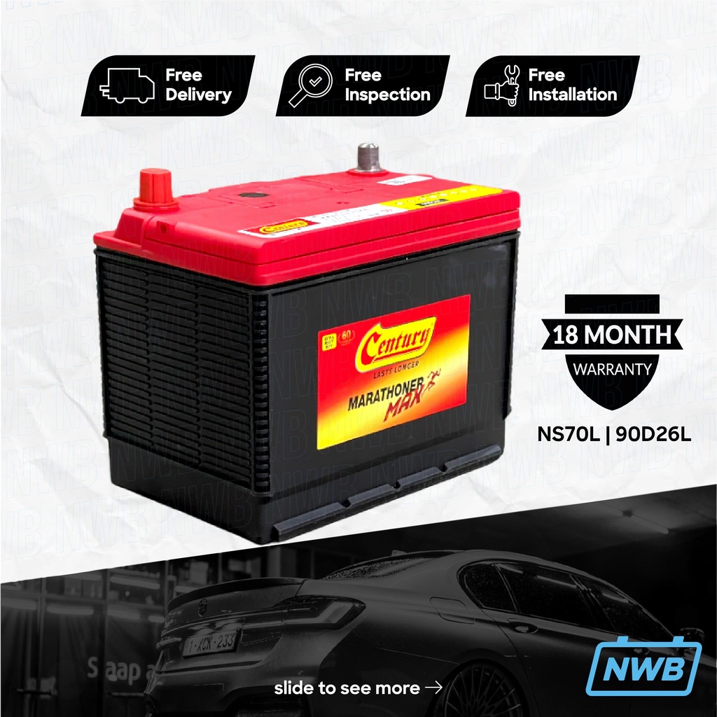 NW Battery Century Battery NS70L Bateri Kereta 90D26L Car Battery