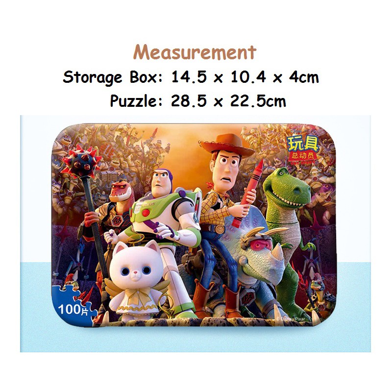 100pcs Wooden Jigsaw Puzzle with Storage Box [ Disney Toy Story ] Kid ...