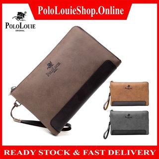 Original Polo Louie Premium Quality Matte Leather Multi Purpose Handcarry  Clutch Bag Coffee