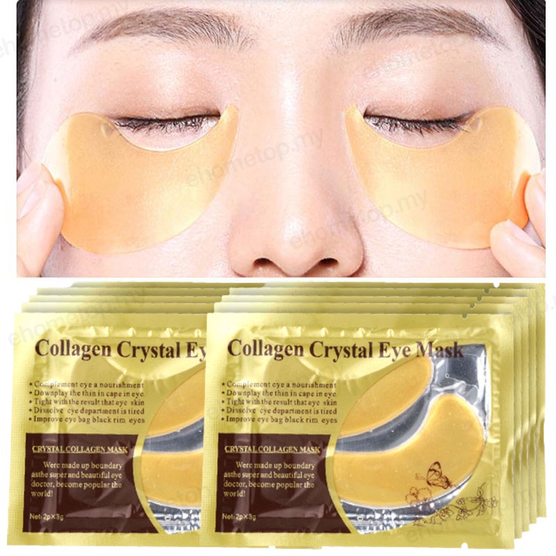 Golden Collagen Crystal Eye Mask Pitch Moisturize Hydration Reduce Eye Dark Circles Moist Gel