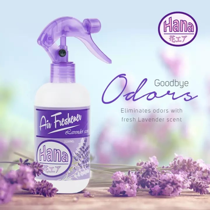 Hana Air Air Freshener Spray Lavender Odour Removal Car Restroom