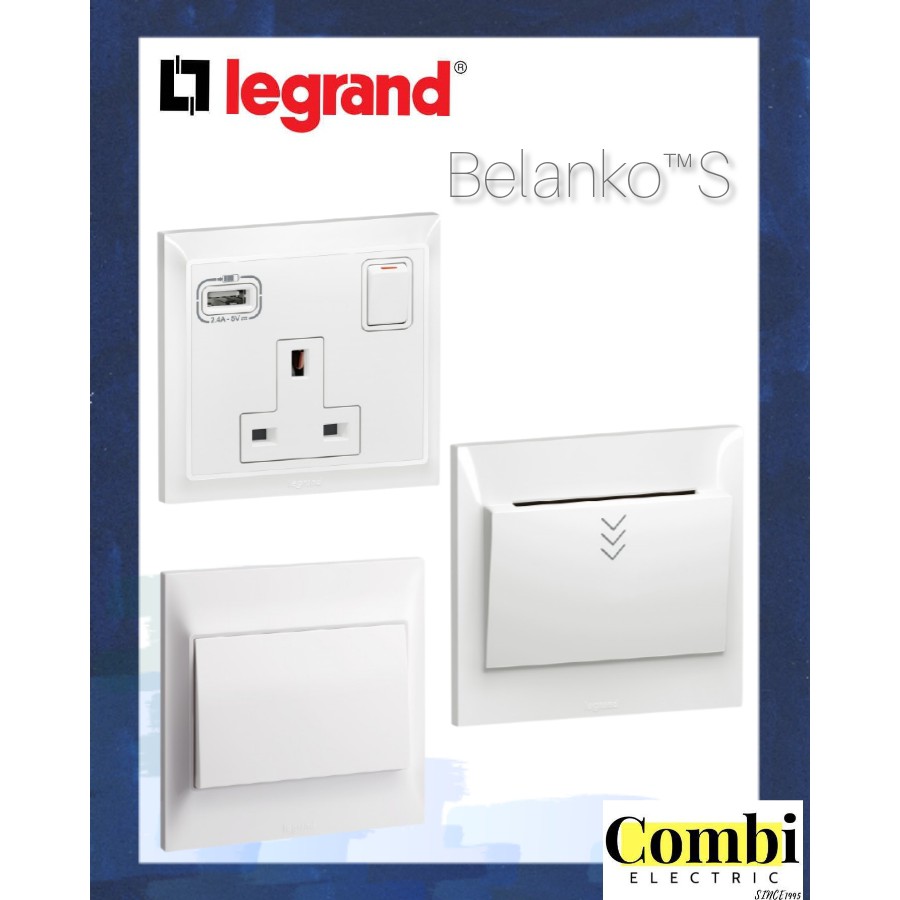 Legrand belanko s (new model) 617658 13a S/S/O with USB charger/617612 ...