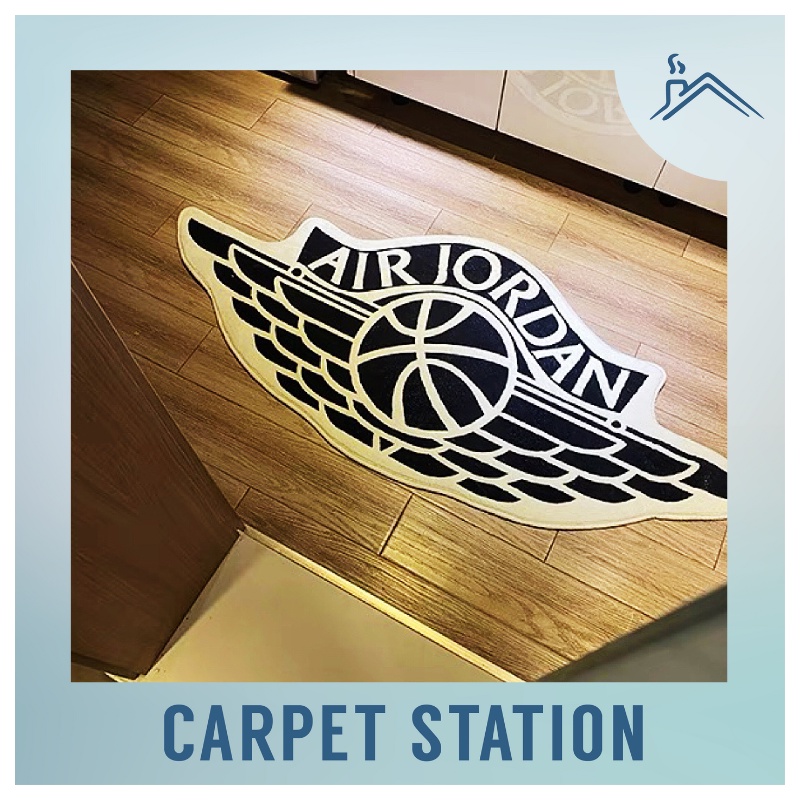 NBA Streetwear Brand Air Jordan Logo Design Karpet Velvet Hiasan Bilik ...