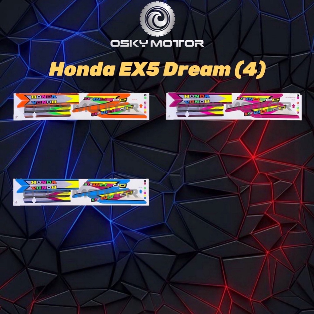 Honda EX5 Dream (4) [Thailand] Body Sticker - Black / Red / Blue ...
