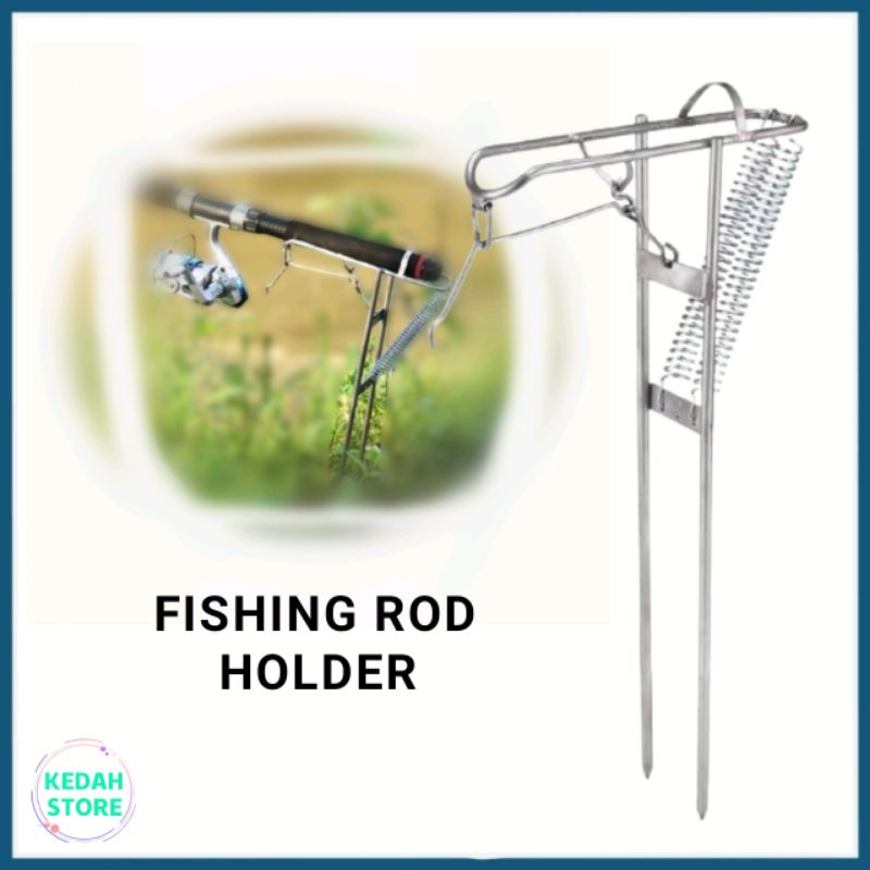 Rod Fishing Automatic Spring Loaded Steel Holder Pemegang Joran Automatik