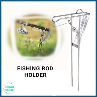 Rod Fishing Automatic Spring Loaded Steel Holder Pemegang Joran