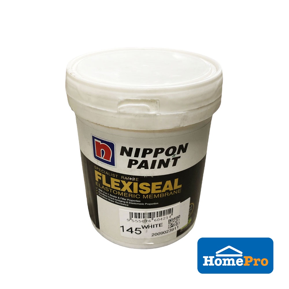 Nippon Flexiseal Elastomeric Membrane 2in1 Sealer & Filler Paint Cat Dinding Rumah 1L White