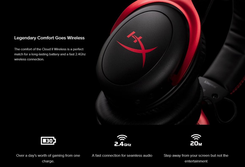 HYPERX CLOUD II WIRELESS GAMING HEADSET (HHSC2X-BA-RD/G) -RED | Shopee ...