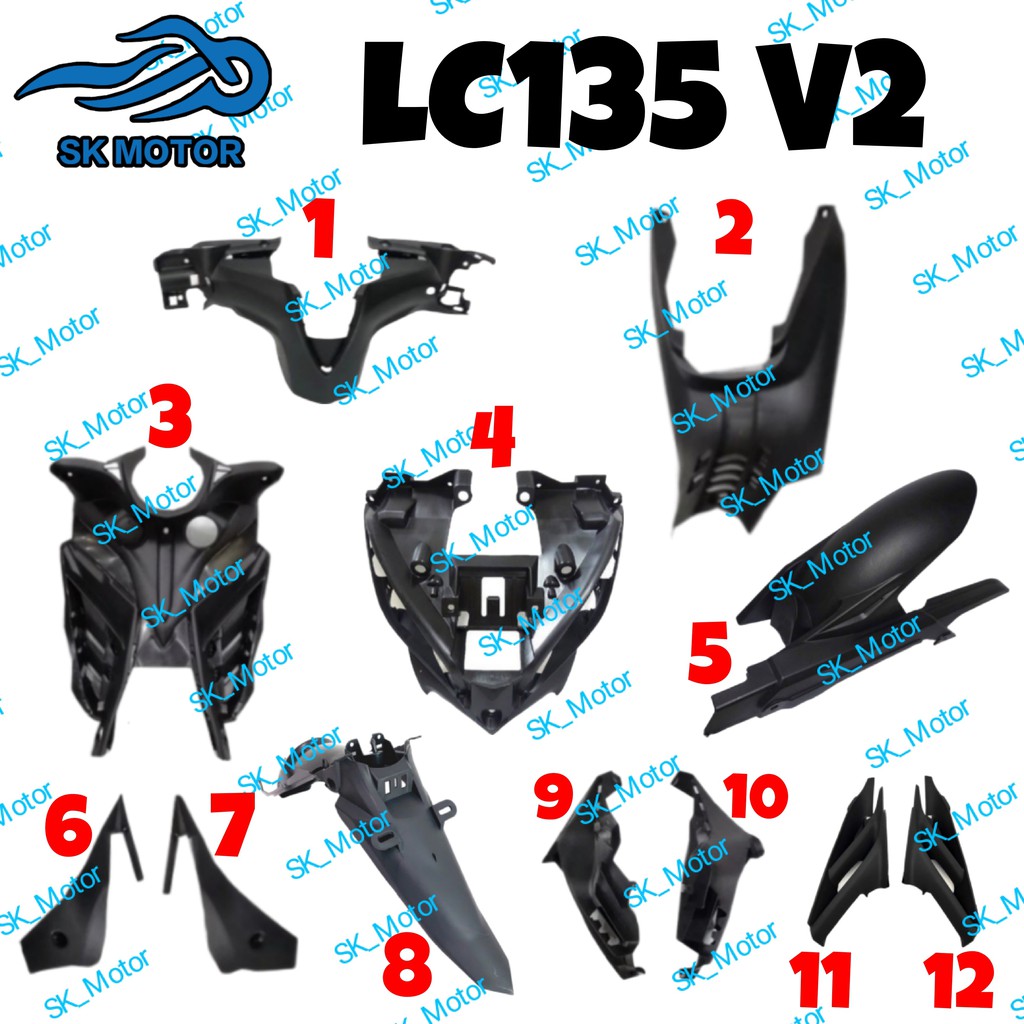 Yamaha LC135 New LC V2 Original Inner Cover Full Set Kaver Hitam Meter ...