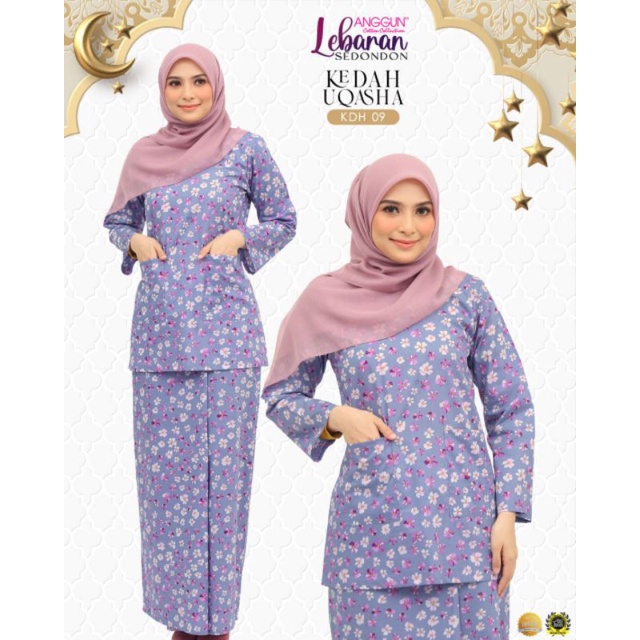 Kurung Kedah Uqasha By Anggun Cotton Collection Baju Kurung Bercorak