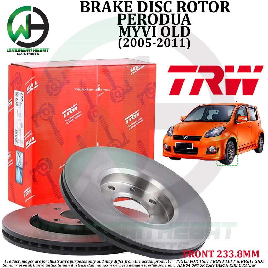 Perodua Myvi Old Front Brake Disc Rotor TRW [ 1Pair ] [ Original ...