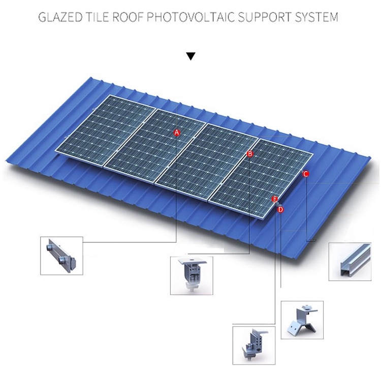 Solar Panel Holder Mounting L feet Mid Clamp Rail Splice End Cell Roof ...