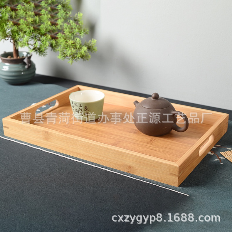 XH Bamboo Tray Hotel Tea Tray Home Barbecue Plate Restaurant Wooden ...