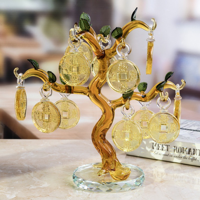 transparent crystal gold fortune coin tree | Shopee Malaysia