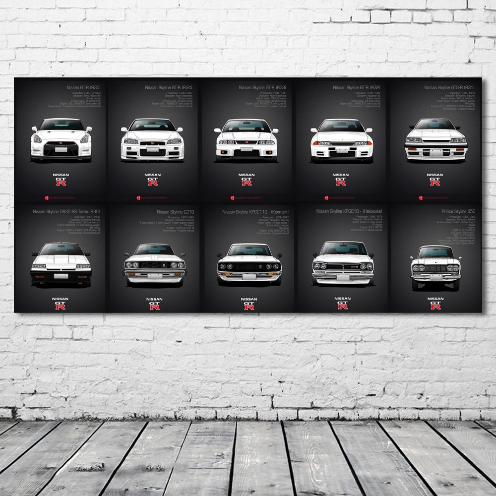 Modern Home Decorative Painting Wall Art Vehicles Nissans Skyline GTR