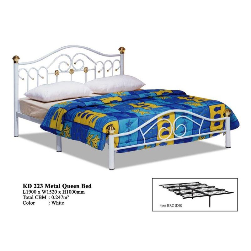 FREE SHIPPING ️ Double bed metal/modern/white/katil besi/Putih Shopee