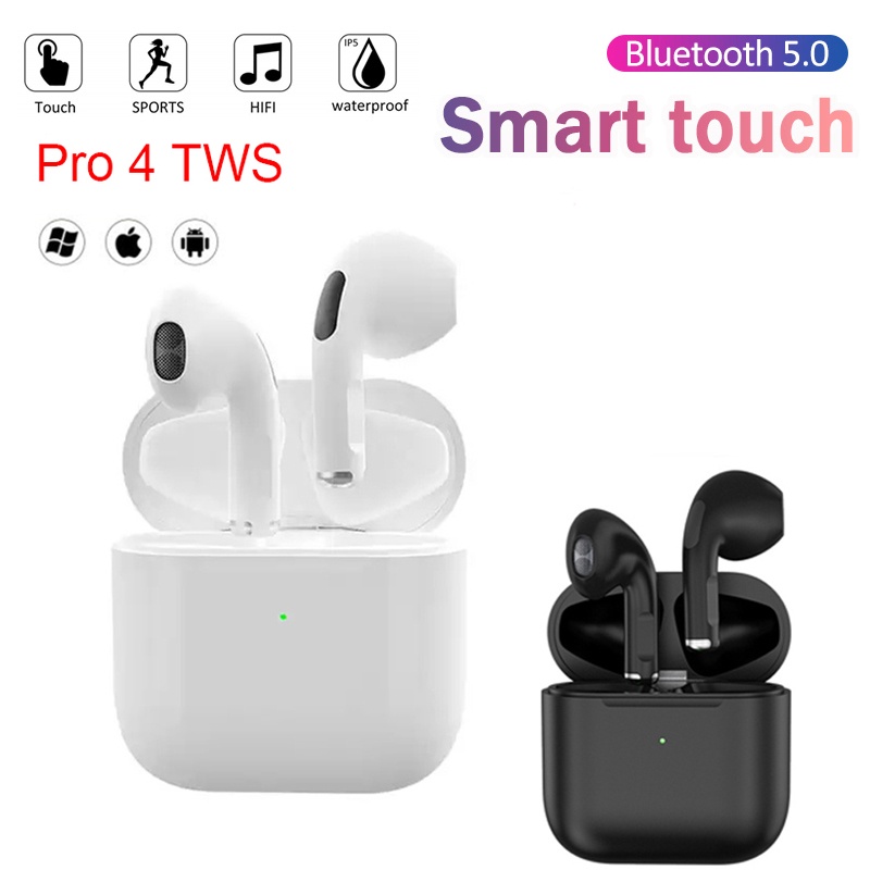 TWS Pro 4 Bluetooth 5.0 Wireless Headphones TWS Earburds Sports in-Ear ...