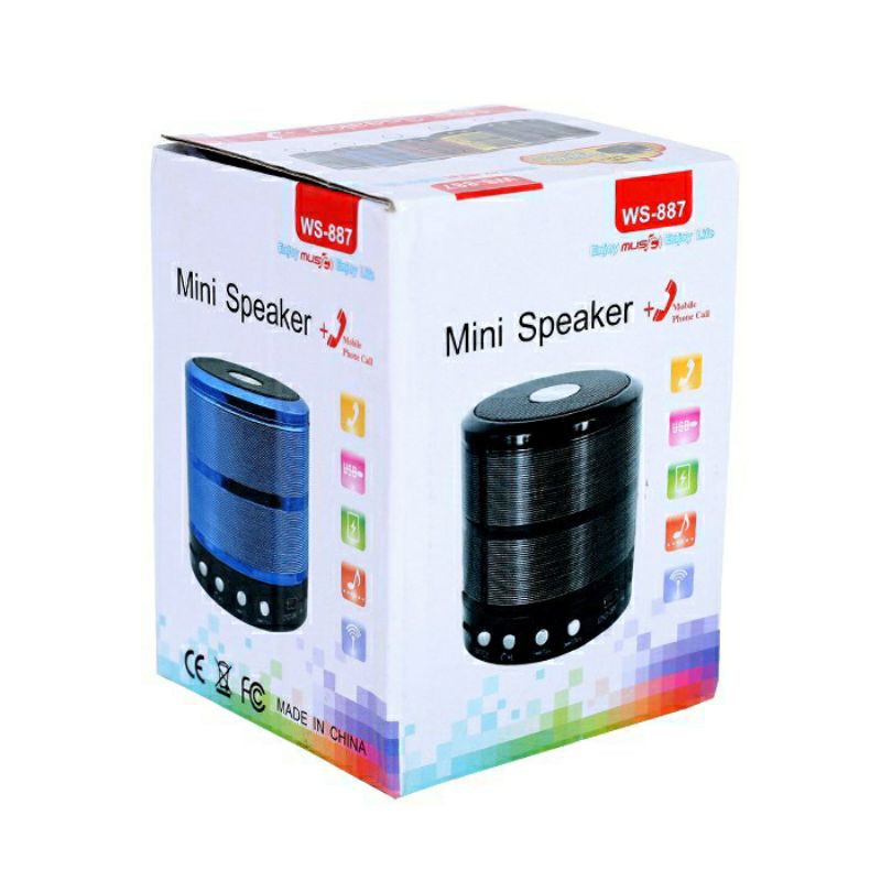 Mini Wireless Speaker Portable Player Bluetooth WS-887 USB/TP/RADIO/AUX ...