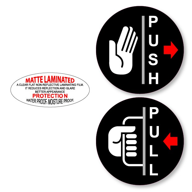 PUSH, PULL, SLIDE TO OPEN WITH ARROW SIGN, TOLAK, TARIK, LONG LASTING