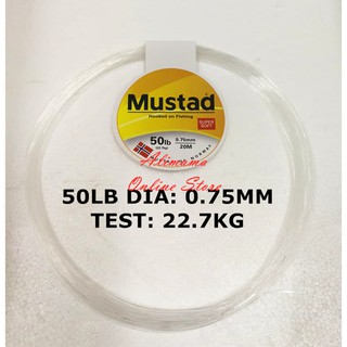 MUSTAD SUPER SOFT LEADER 20M CLEAR TANGSI FISHING LINE WHITE