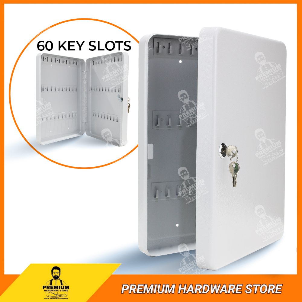 PREMIUM Metal Key Box 60 Slots Wall Mount Lockable Keys Storage Box ...