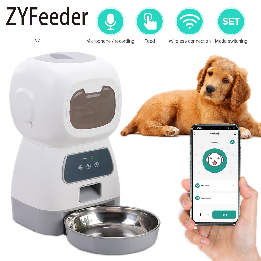 Intelligent automatic cat and dog feeder pet food dispenser visual