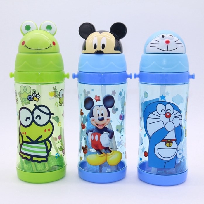 Doraemon Frog Mickey Drinking Water Bottle for kids boy | Botol air ...