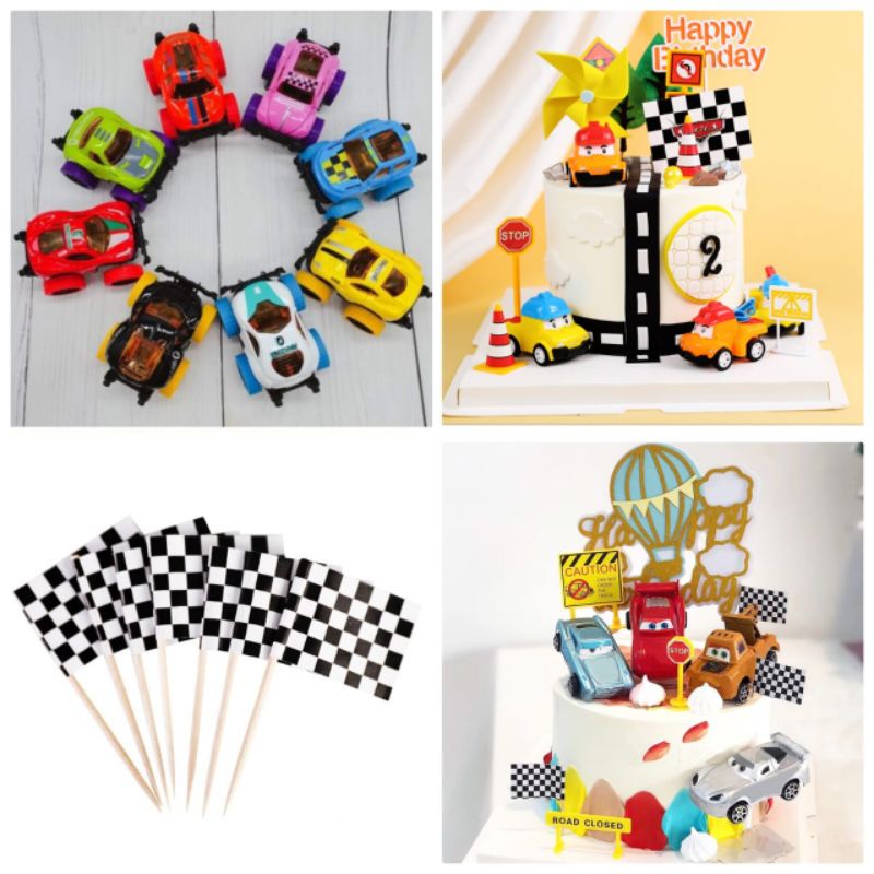 KL Stock @ Car Racing Cake Race Flag Topper Decoration Birthday Party ...