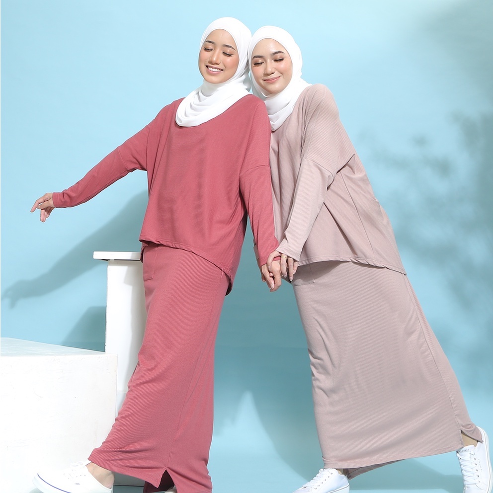 COZY Set by Kurung - Cotton Knit baju kurung cotton murahmuaz plain ...